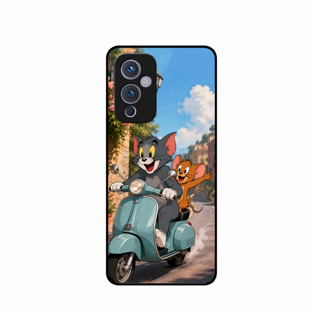 Cartoon Scooter Adventure Premium Glass Phone Case for Oneplus 9 5G