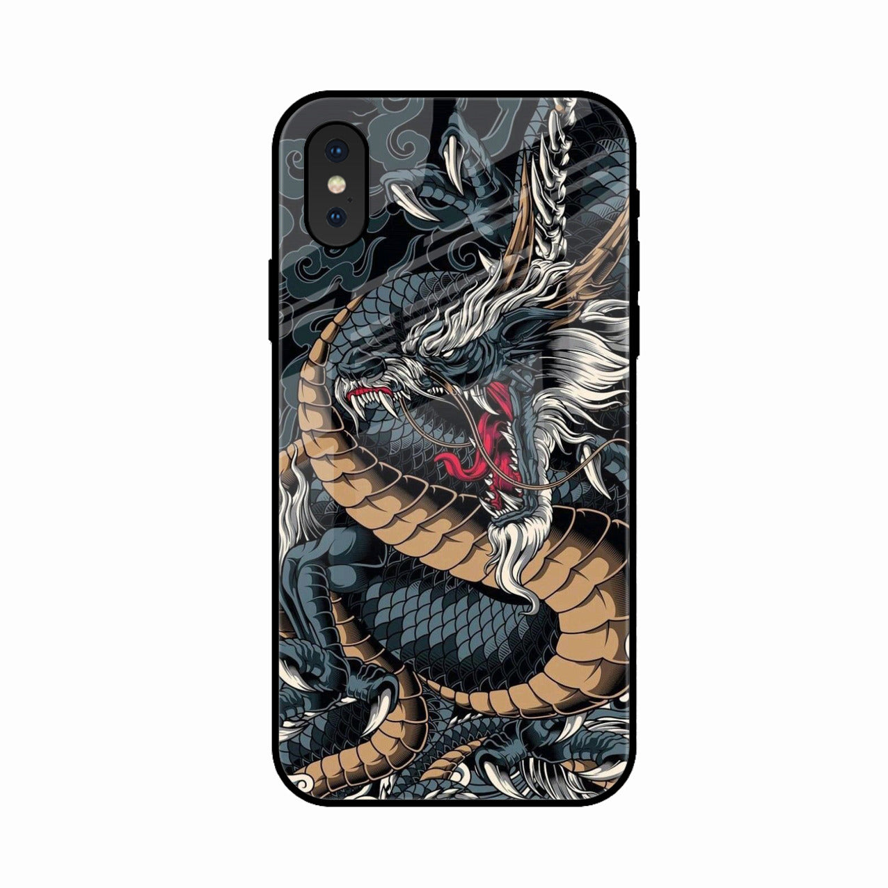 Midnight Dragon Glass Phone Case for iPhone XS