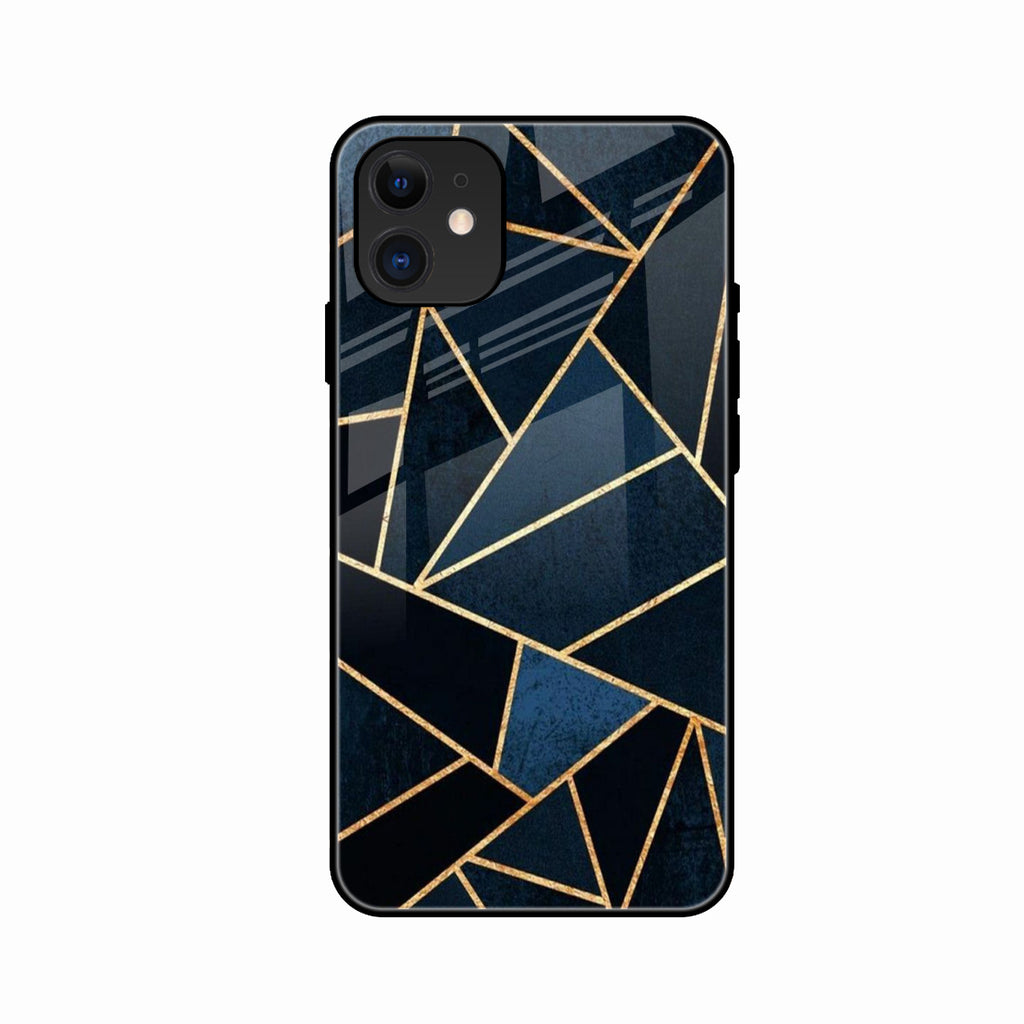 Midnight Gold Geometric Premium Glass Phone Case for iPhone 12 mini