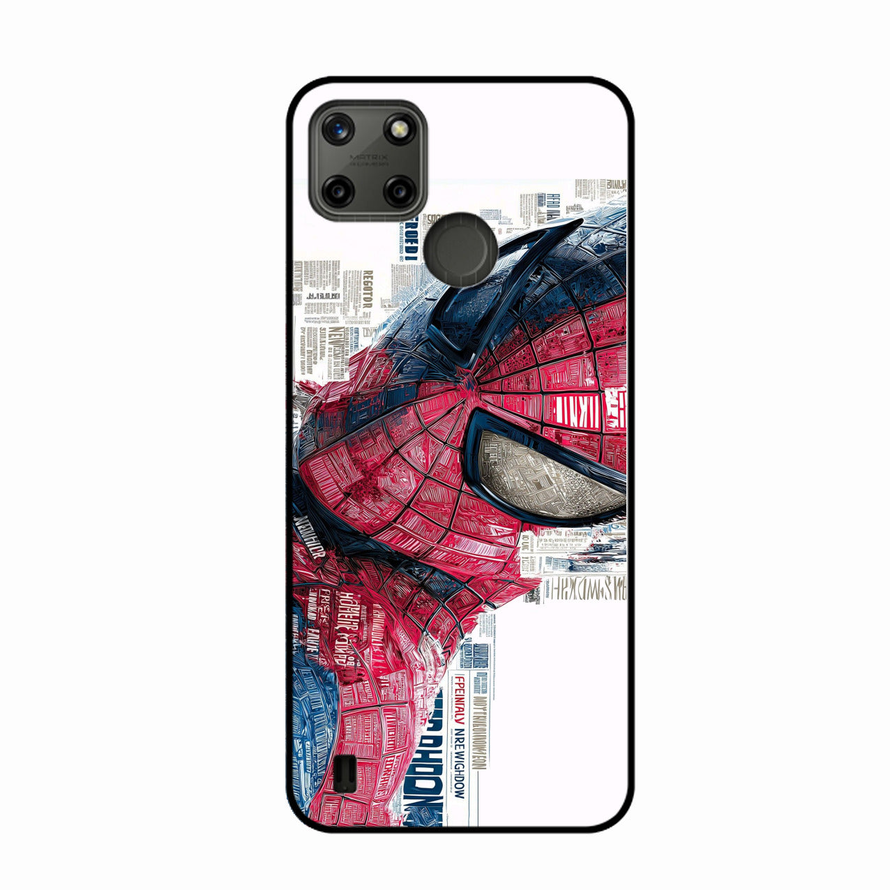 Red Blue Web Hero Glass Phone Cover for Realme C21Y
