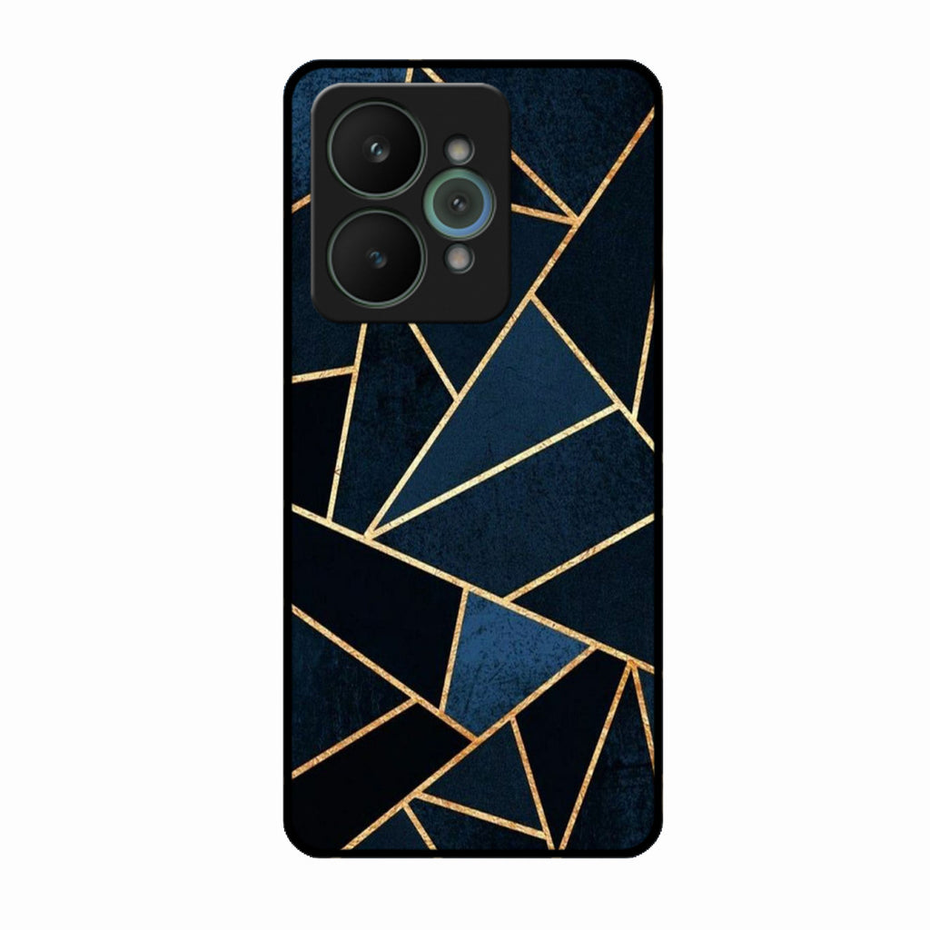 Midnight Gold Geometric Premium Glass Phone Case for Realme 15 5G