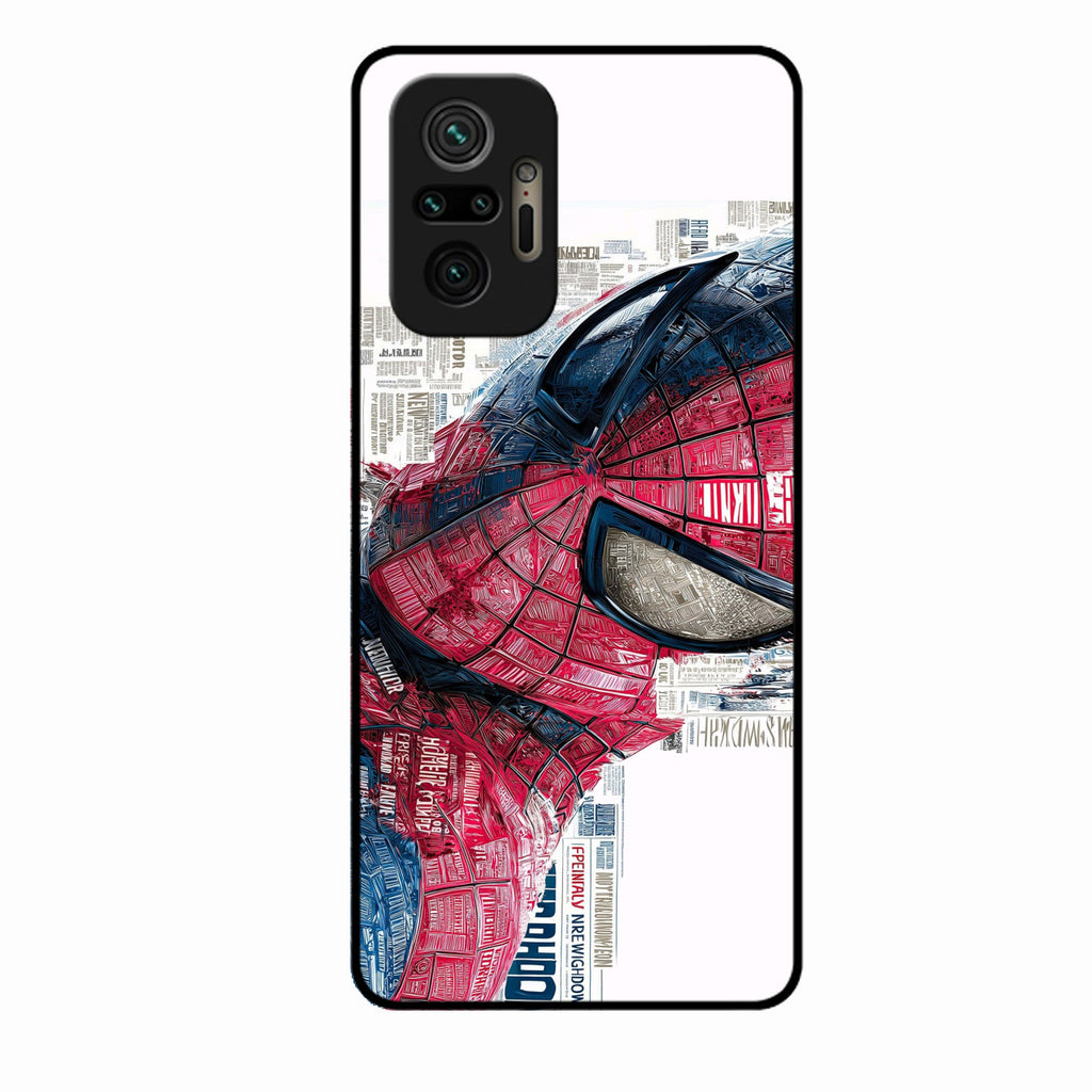 Red Blue Web Hero Glass Phone Cover for Redmi Note 10 Pro Max
