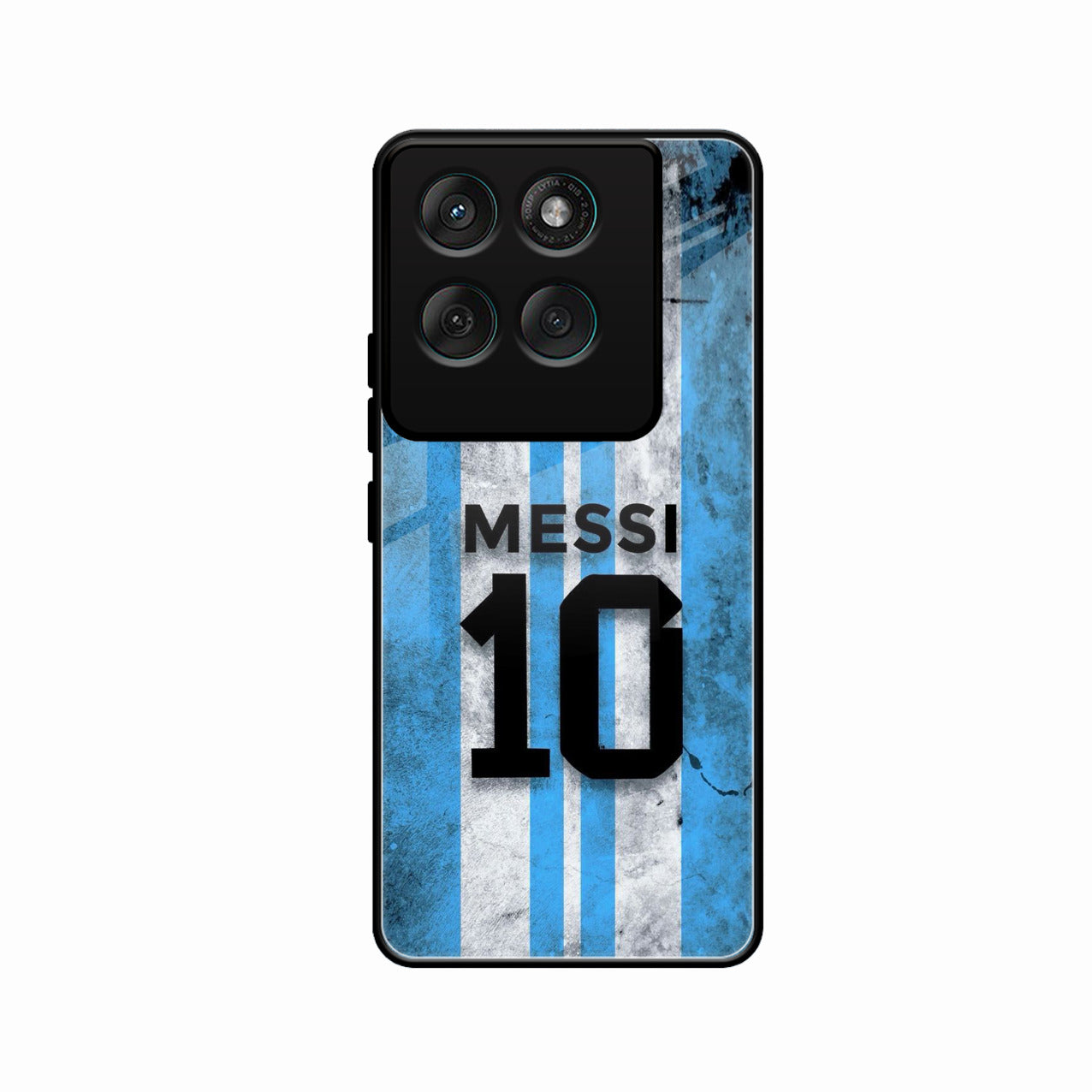 Blue Stripes Number 10 Football Glass Phone Case for Motorola Edge 60 Pro 5G