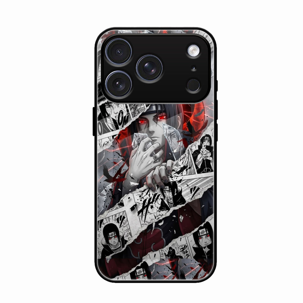 Itachi Uchiha Manga Collage Glass Phone Case for iPhone 17 Pro Max