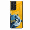 Cute Panda Sketch Premium Glass Phone Case for Samsung Galaxy S22 Ultra 5G