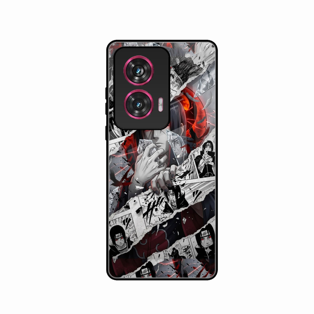 Itachi Uchiha Manga Collage Glass Phone Case for Motorola Edge 50 Fusion 5G