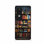 Colorful Bookshelf Art Glass Case Cover for iQOO Z9S 5G
