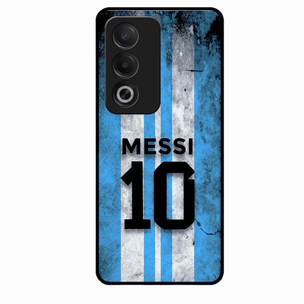 Blue Stripes Number 10 Football Glass Phone Case for Oppo A3 Pro 5G