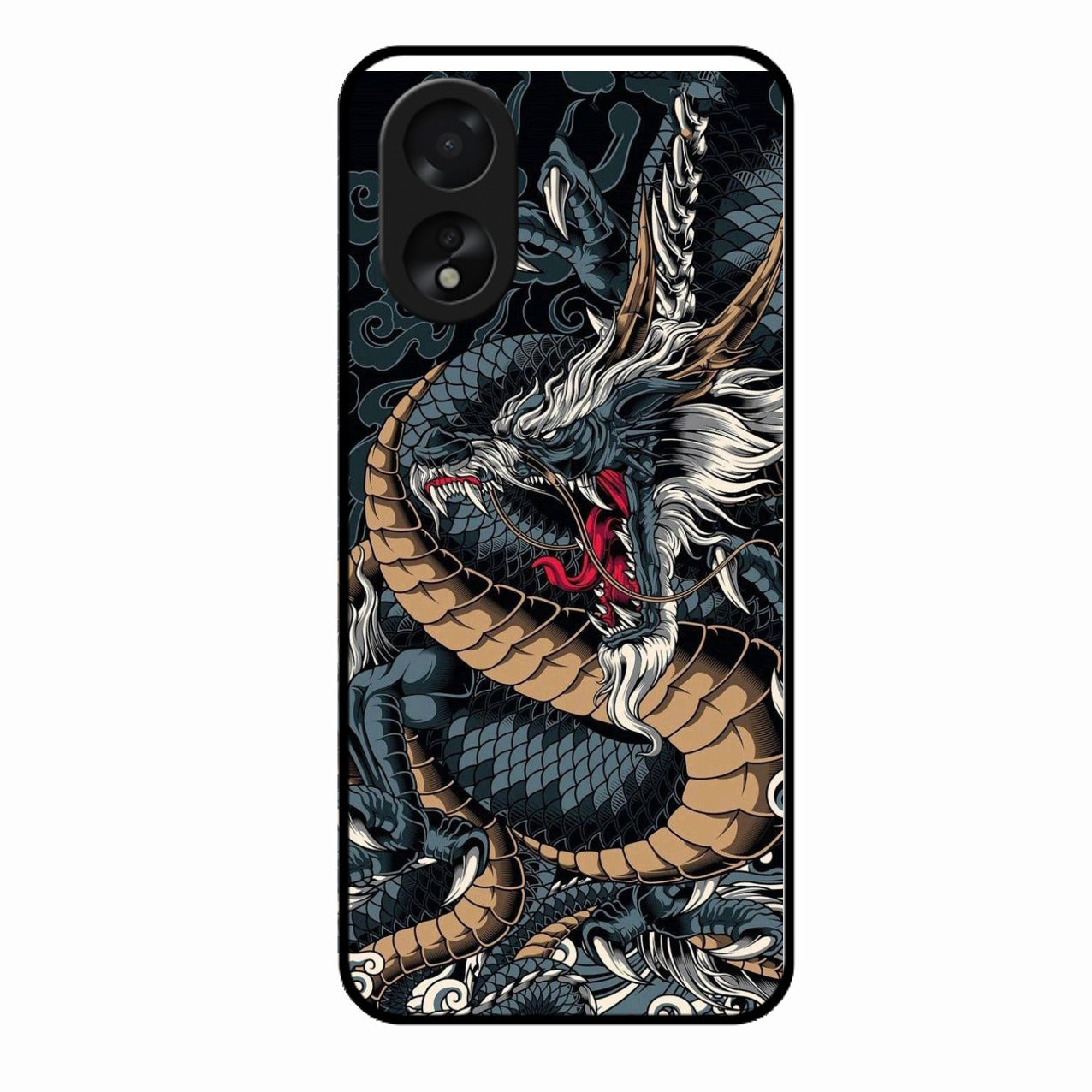 Midnight Dragon Glass Phone Case for Oppo A38