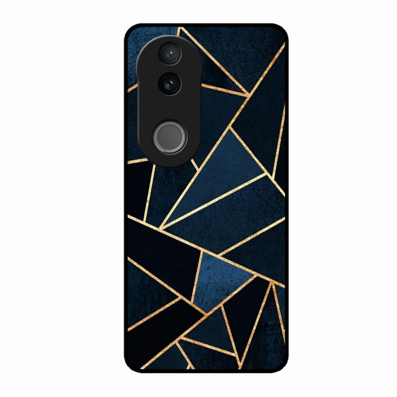 Midnight Gold Geometric Premium Glass Phone Case for Vivo V50E 5G