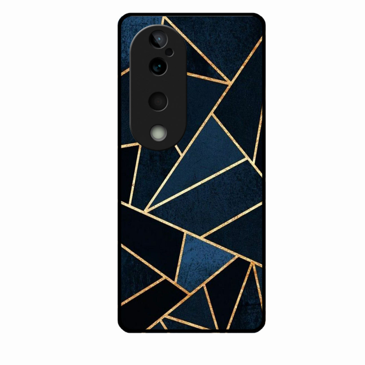Midnight Gold Geometric Premium Glass Phone Case for Vivo T3 Ultra