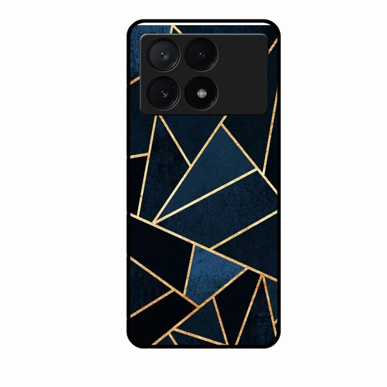 Midnight Gold Geometric Premium Glass Phone Case for Poco X6 Pro 5G