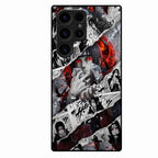 Itachi Uchiha Manga Collage Glass Phone Case for Samsung Galaxy S23 Ultra 5G