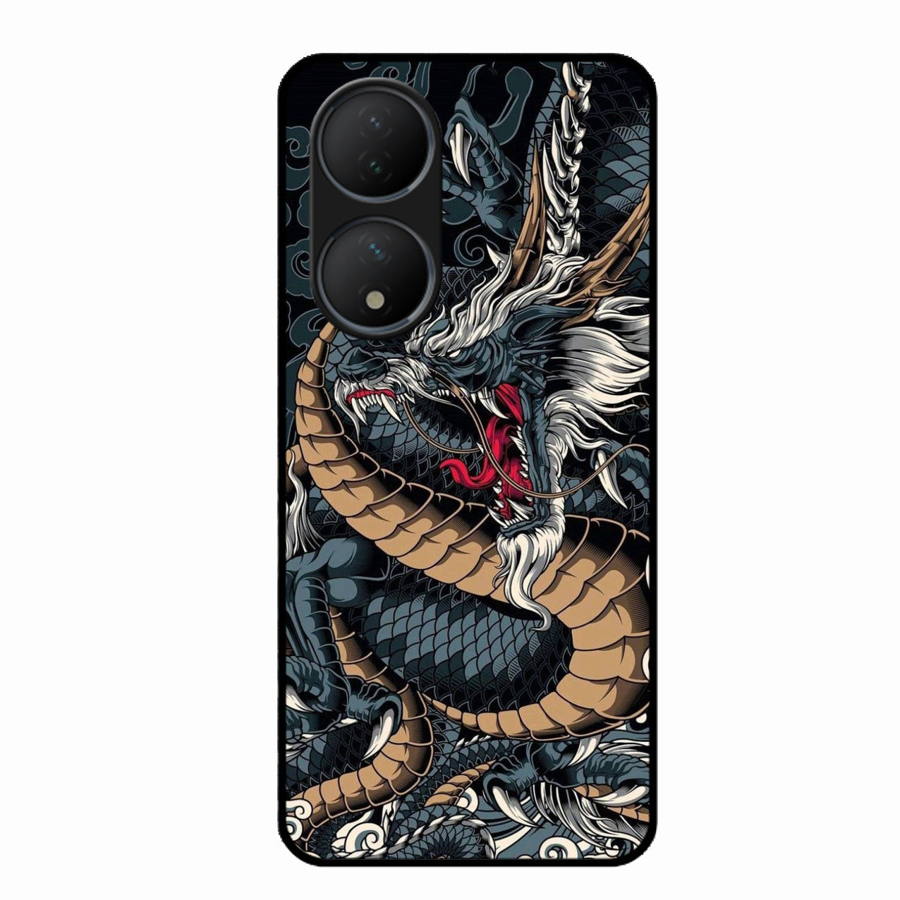 Midnight Dragon Glass Phone Case for Vivo Y100 5G