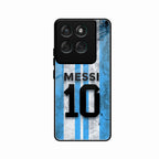 Blue Stripes Number 10 Football Glass Phone Case for Motorola Edge 60 Stylus 5G