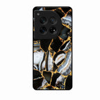 Black Gold Marble Glass Phone Case for Oneplus 12 5G