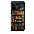 Colorful Bookshelf Art Glass Case Cover for Realme Gt 7T 5G