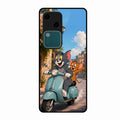 Cartoon Scooter Adventure Premium Glass Phone Case for Vivo V30 5G