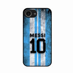 Blue Stripes Number 10 Football Glass Phone Case for iPhone 16e