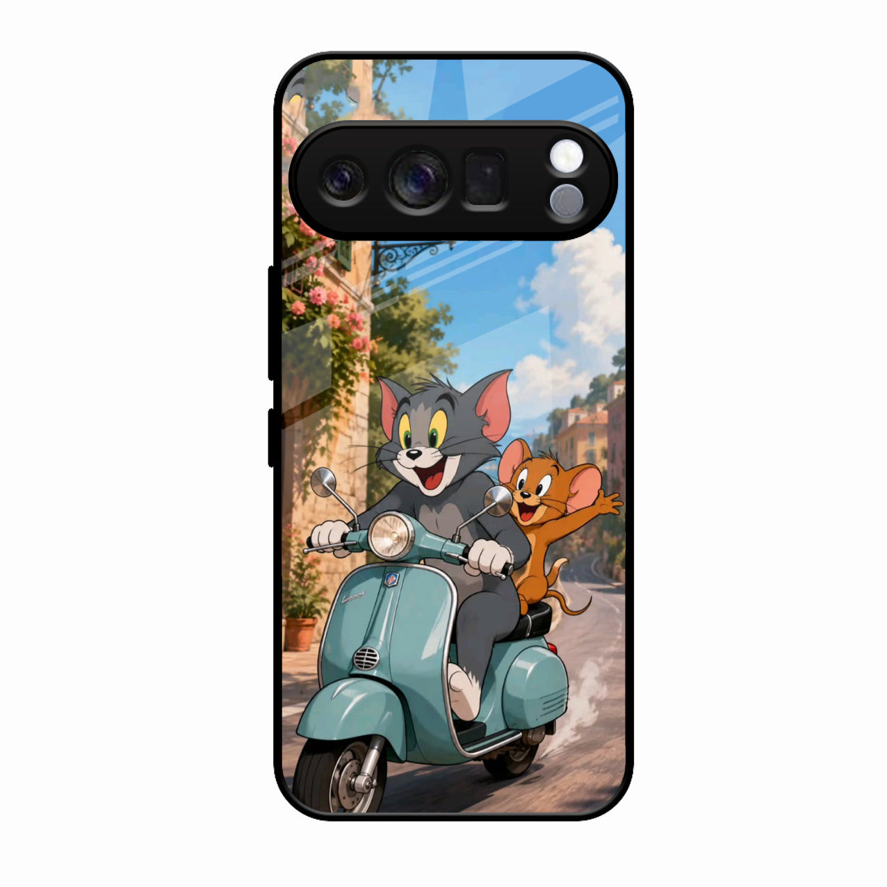 Cartoon Scooter Adventure Premium Glass Phone Case for Google Pixel 10 Pro