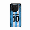 Blue Stripes Number 10 Football Glass Phone Case for iQOO 12 5G
