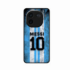Blue Stripes Number 10 Football Glass Phone Case for iQOO 12 5G