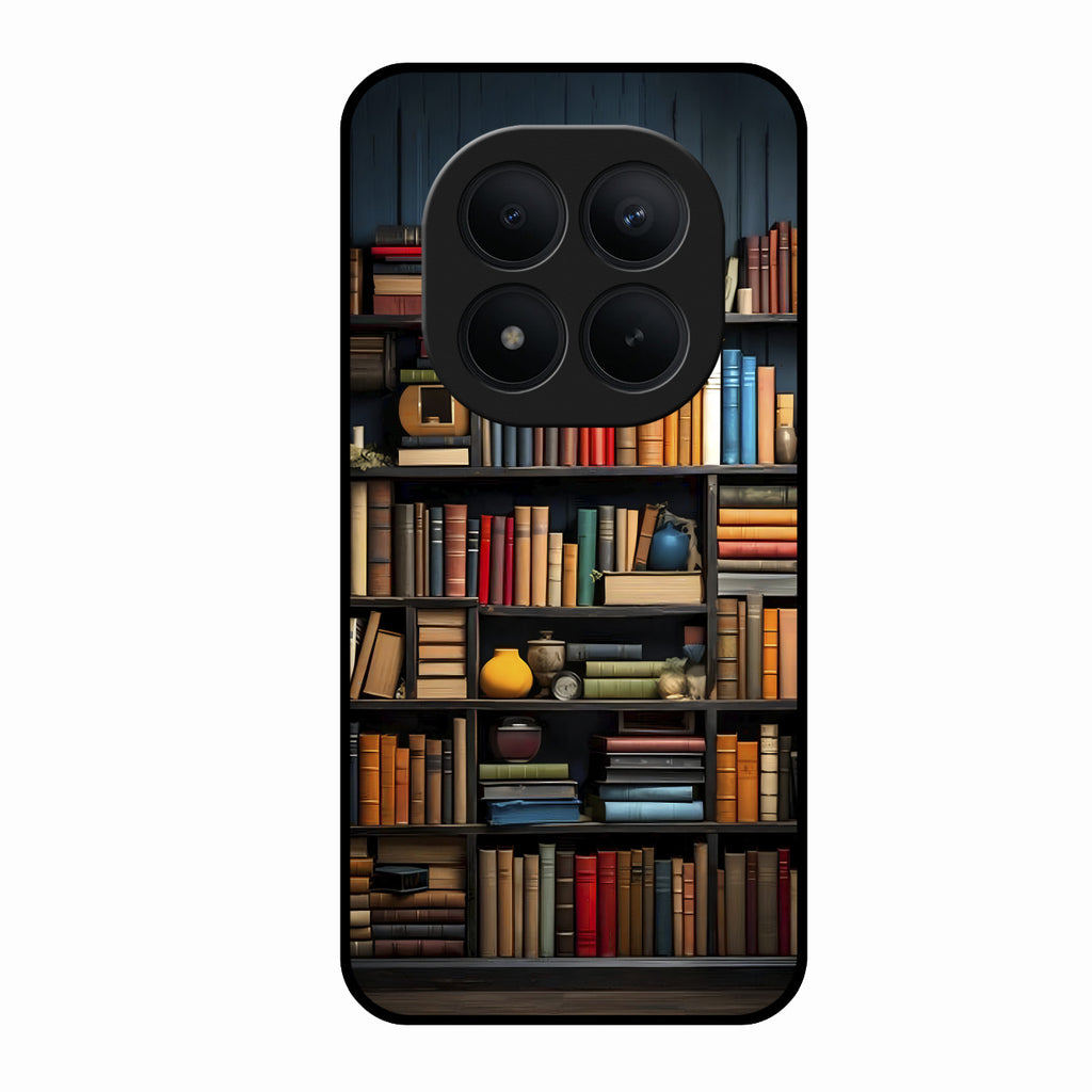 Colorful Bookshelf Art Glass Case Cover for Redmi Note 15 Pro Plus 5G
