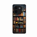 Colorful Bookshelf Art Glass Case Cover for iQOO Z9S Pro 5G