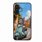 Cartoon Scooter Adventure Premium Glass Phone Case for Samsung Galaxy M36 5G