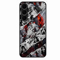 Itachi Uchiha Manga Collage Glass Phone Case for Samsung Galaxy S25 FE 5G