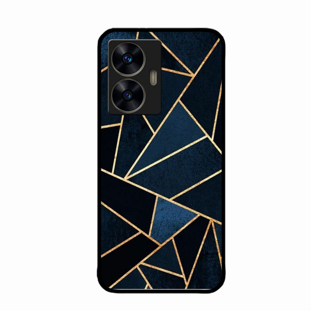 Midnight Gold Geometric Premium Glass Phone Case for Realme C55
