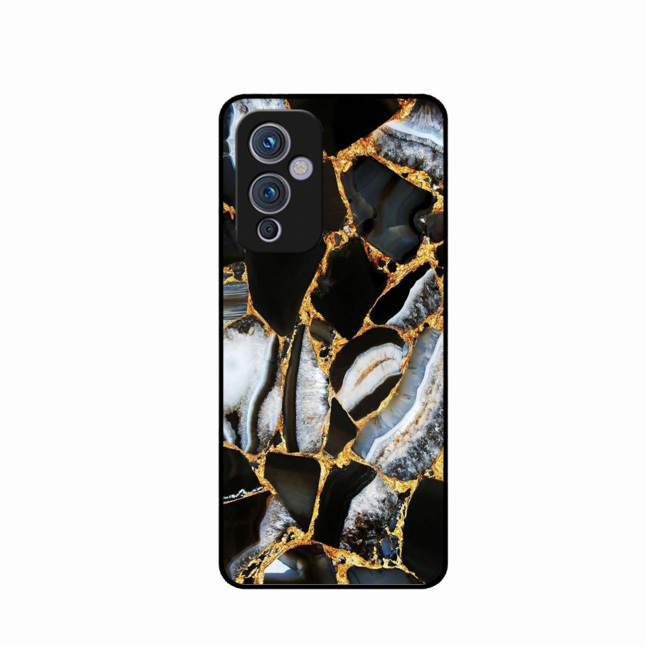 Black Gold Marble Glass Phone Case for Oneplus 9 5G
