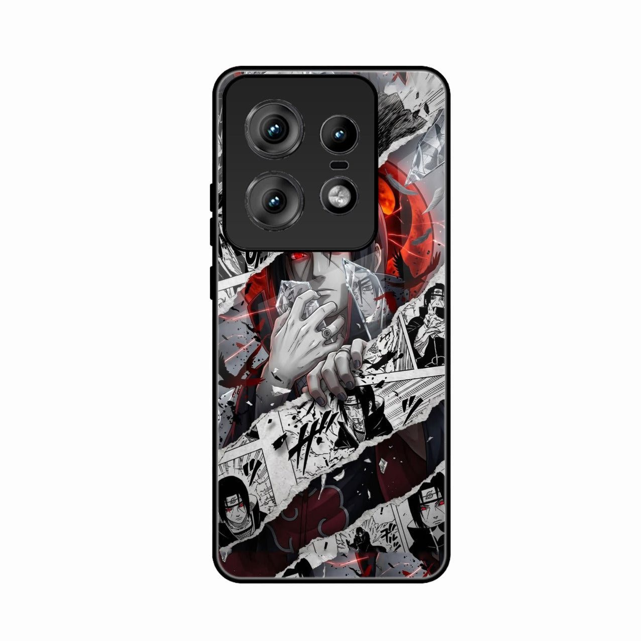 Itachi Uchiha Manga Collage Glass Phone Case for Motorola Edge 50 Pro