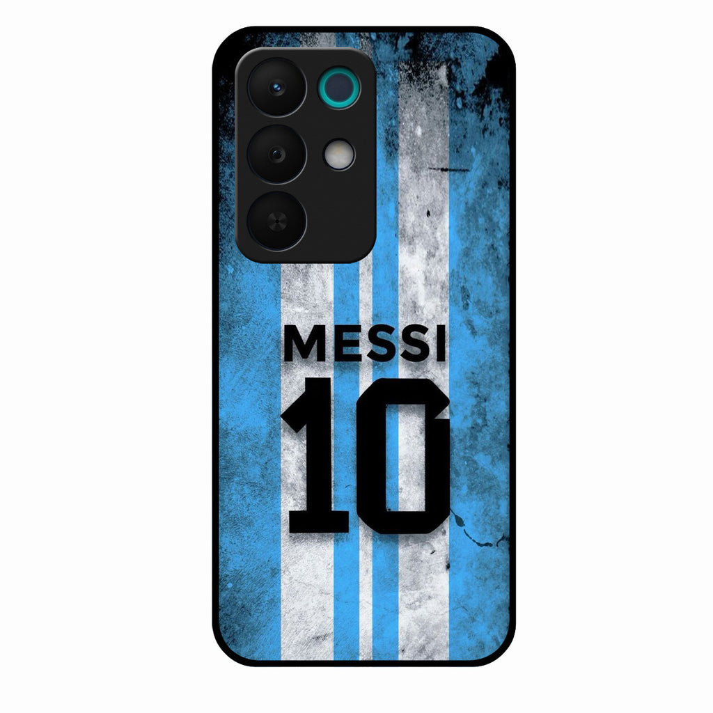 Blue Stripes Number 10 Football Glass Phone Case for Realme 15X 5G