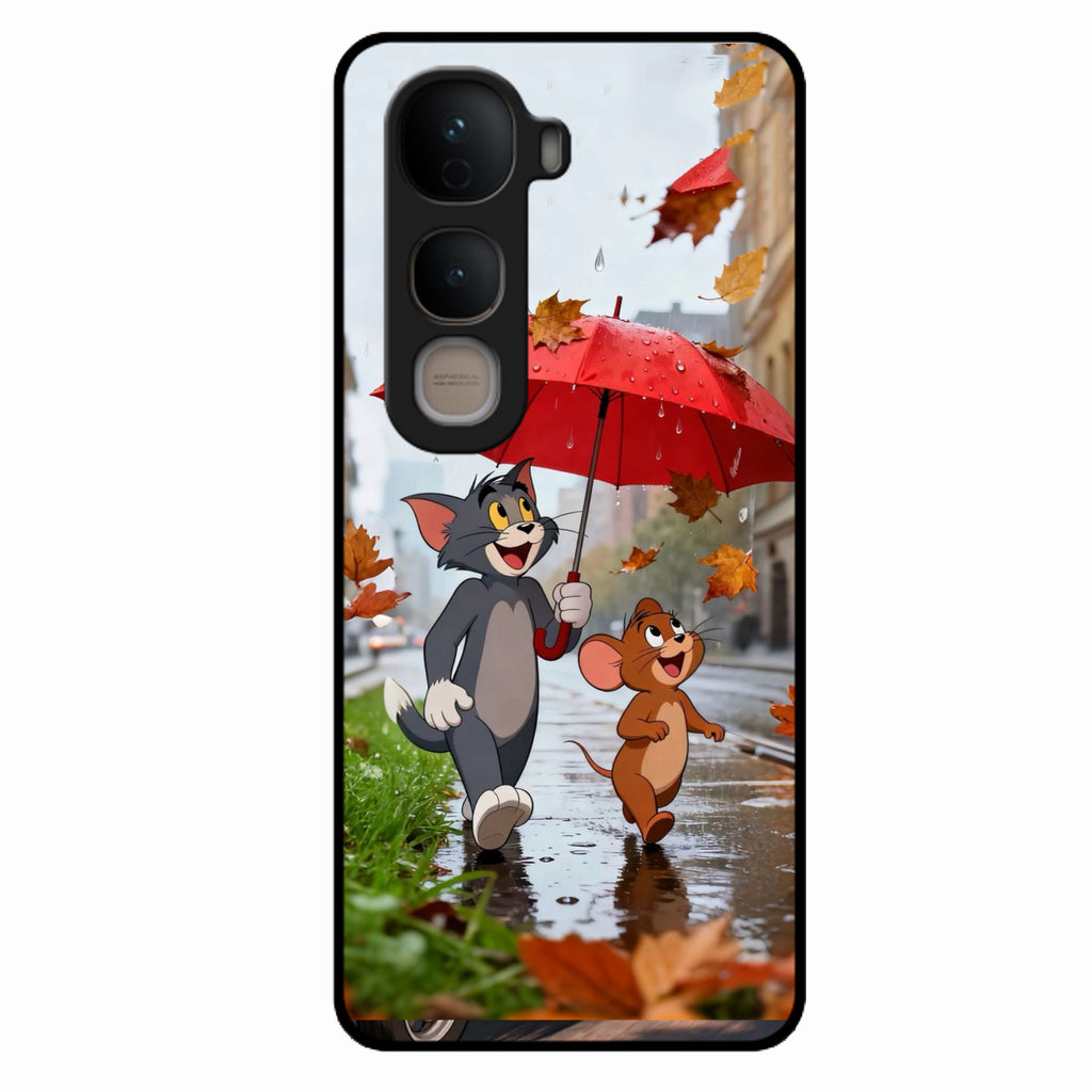 Rainy Day Cartoon Glass Phone Case for Vivo Y400 Pro 5G