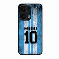 Blue Stripes Number 10 Football Glass Phone Case for Oppo Reno 13 Pro 5G