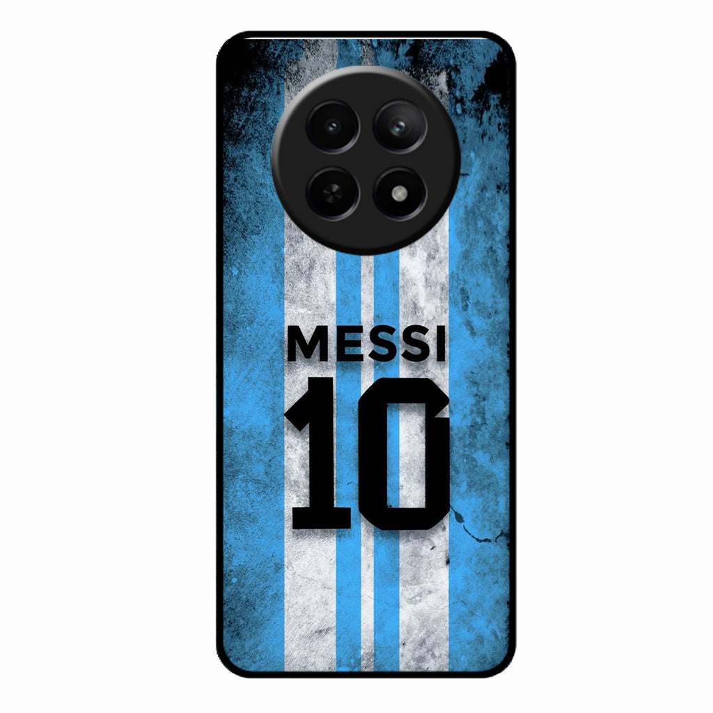 Blue Stripes Number 10 Football Glass Phone Case for Realme 12X 5G