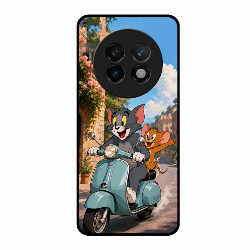 Cartoon Scooter Adventure Premium Glass Phone Case for Realme 13 Plus 5G