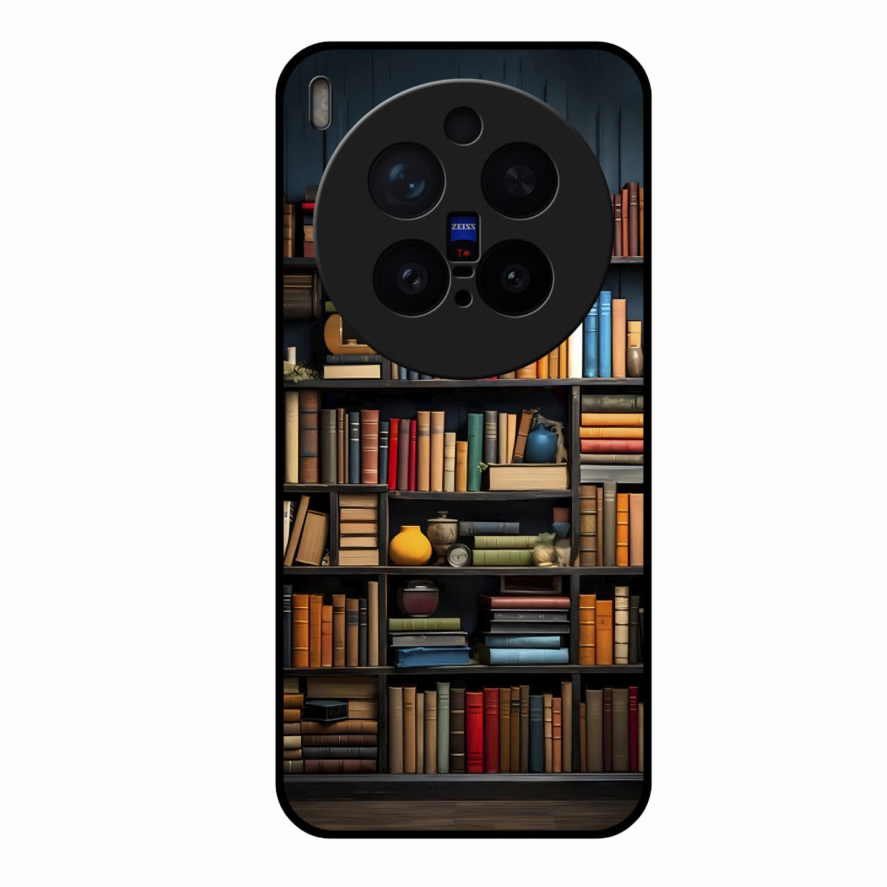 Colorful Bookshelf Art Glass Case Cover for Vivo X300 Pro 5G