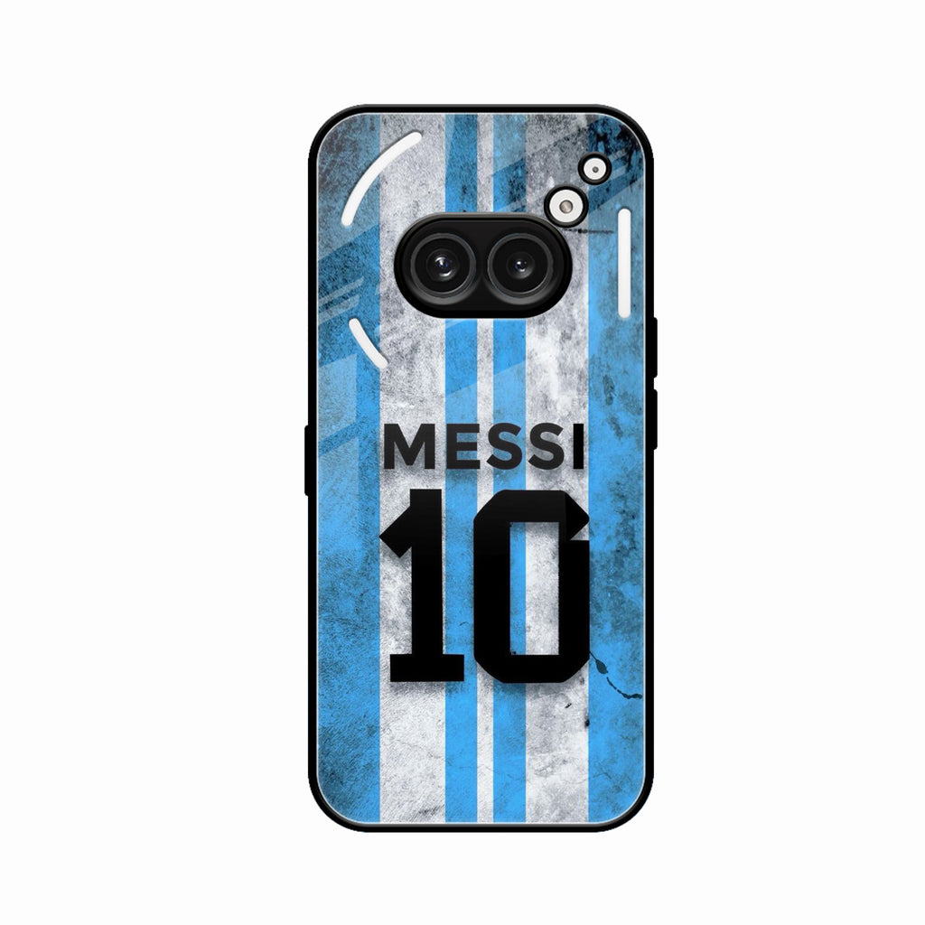 Blue Stripes Number 10 Football Glass Phone Case for Nothing Phone 2a