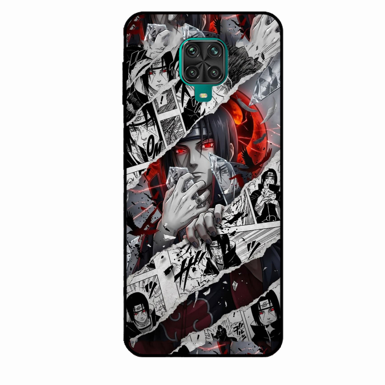 Itachi Uchiha Manga Collage Glass Phone Case for Redmi Note 9 Pro Max