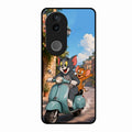 Cartoon Scooter Adventure Premium Glass Phone Case for Vivo V50E 5G