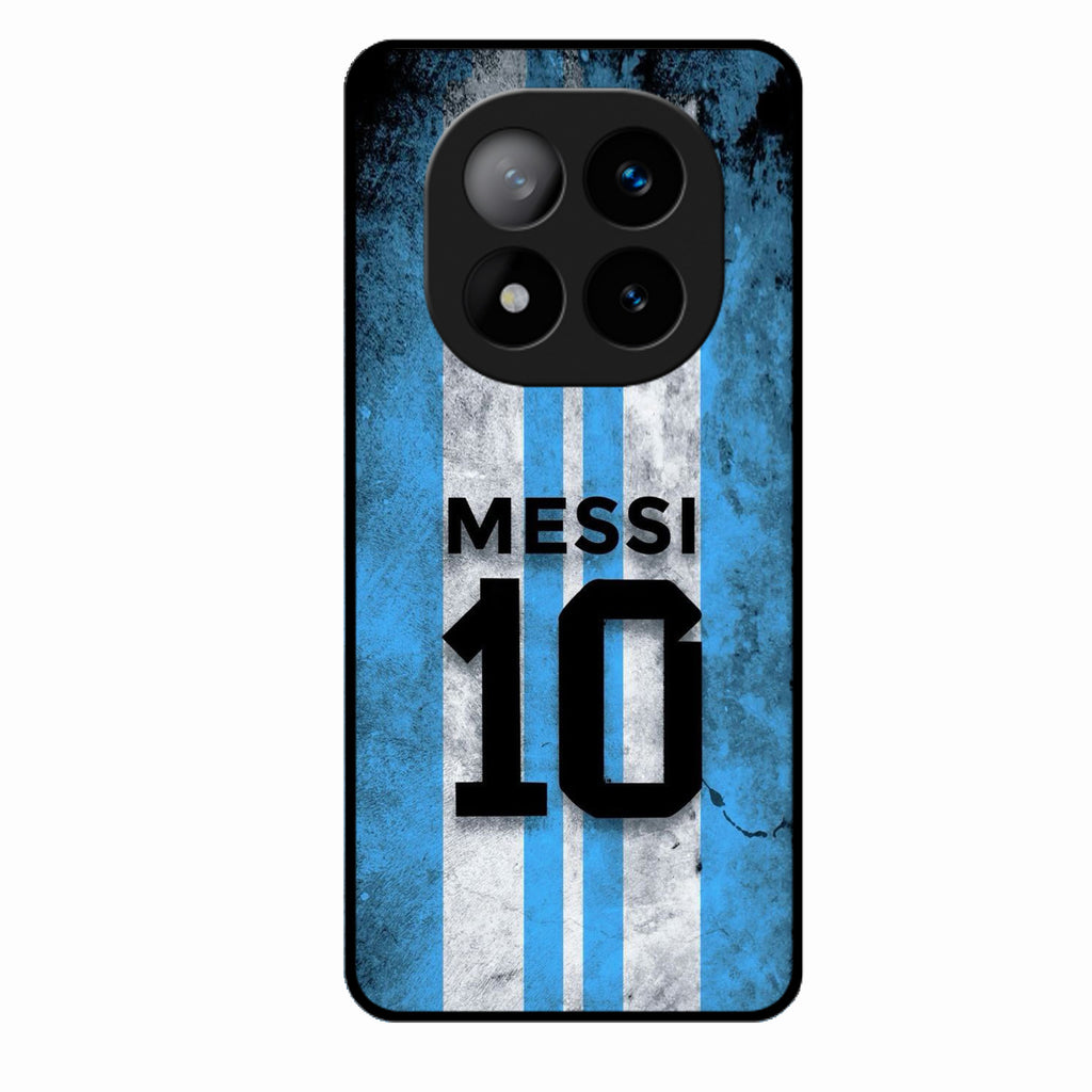 Blue Stripes Number 10 Football Glass Phone Case for Redmi Note 14 Pro Plus 5G