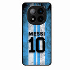 Blue Stripes Number 10 Football Glass Phone Case for Redmi Note 14 Pro Plus 5G