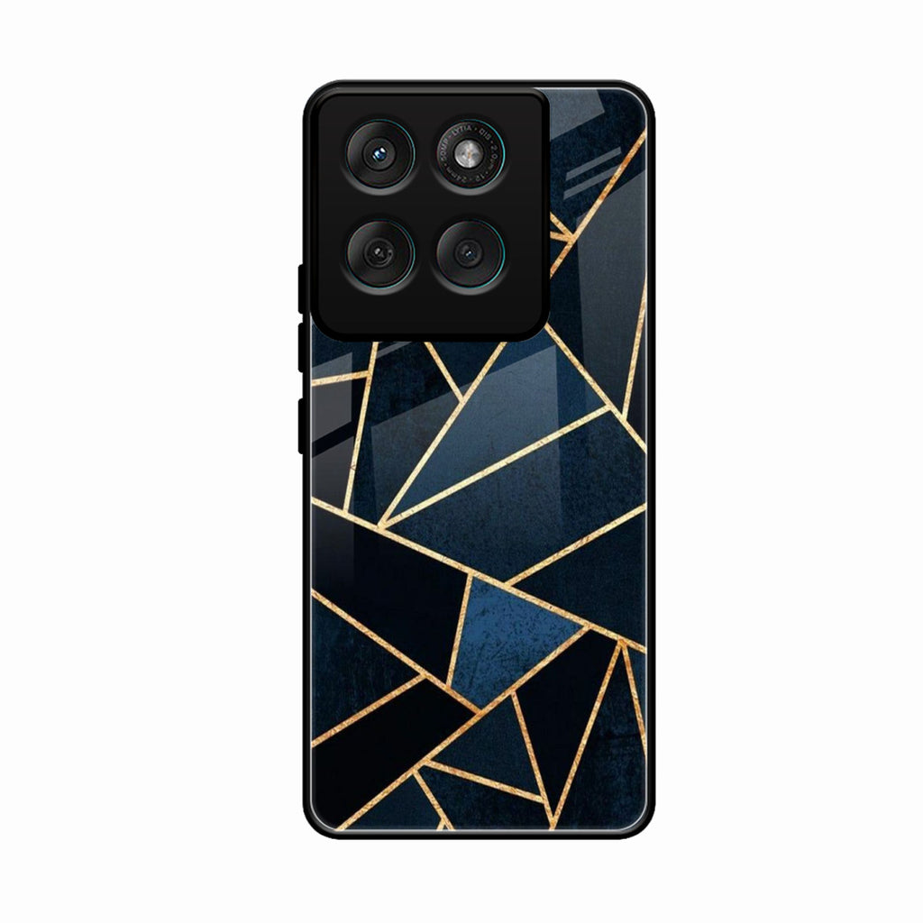 Midnight Gold Geometric Premium Glass Phone Case for Motorola Edge 60 Fusion 5G
