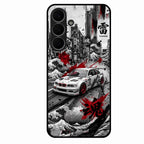 Japanese Wave Drift Racing Premium Glass Phone Case for Samsung Galaxy S25 FE 5G