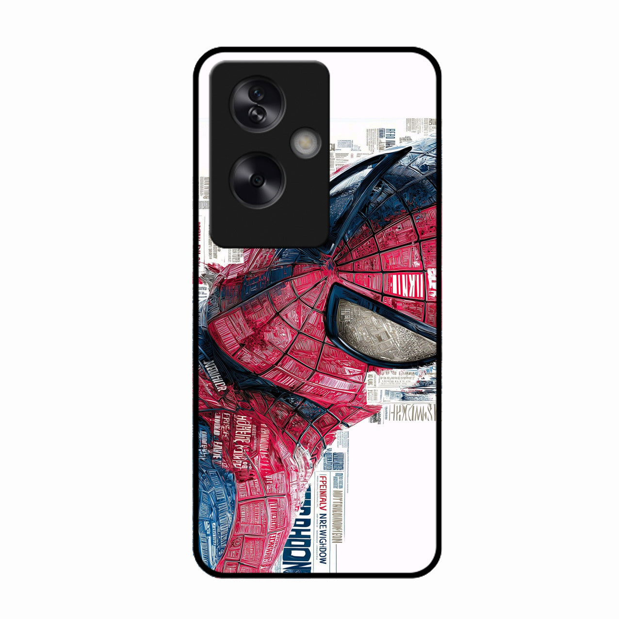 Red Blue Web Hero Glass Phone Cover for Oppo A79 5G