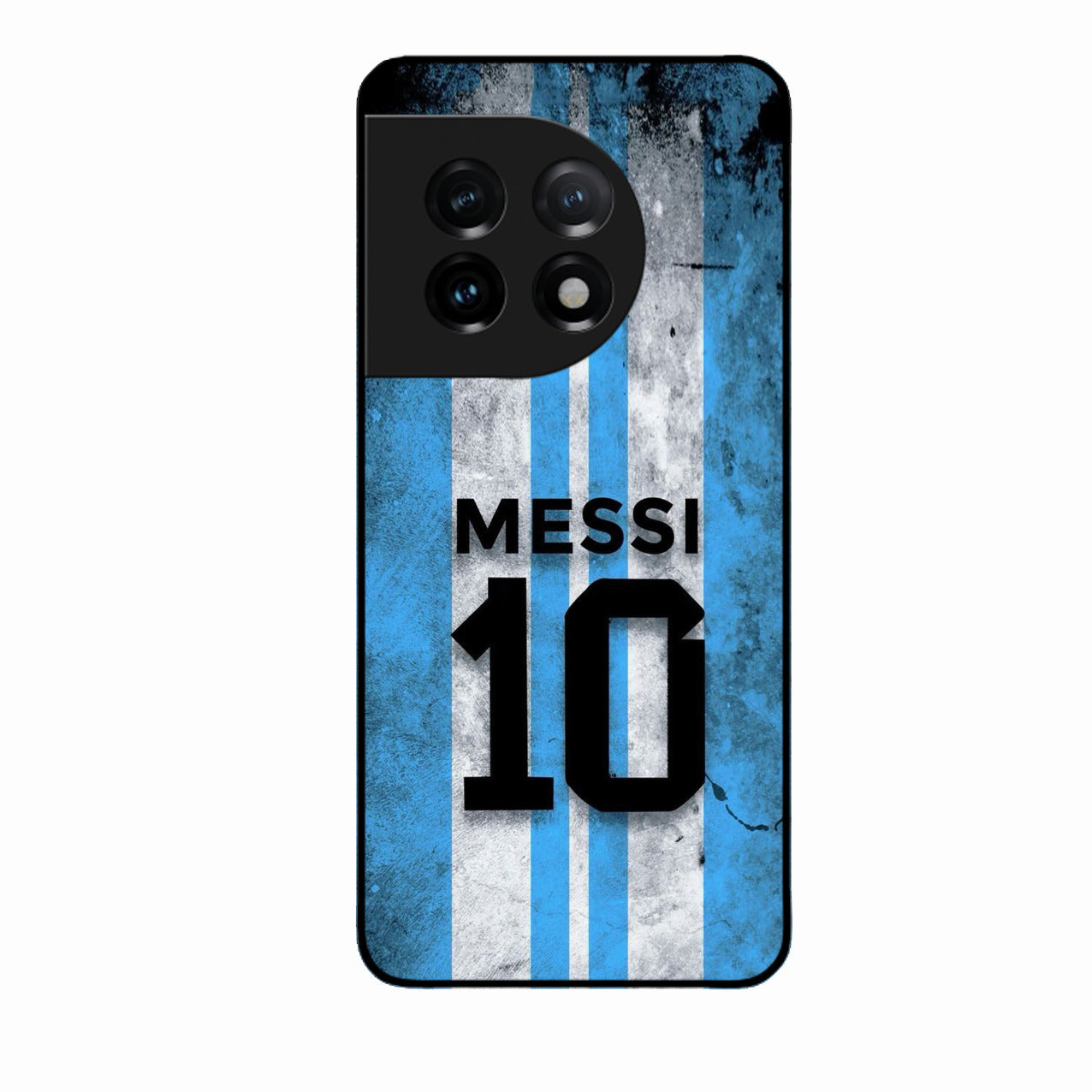 Blue Stripes Number 10 Football Glass Phone Case for Oneplus 11 5G