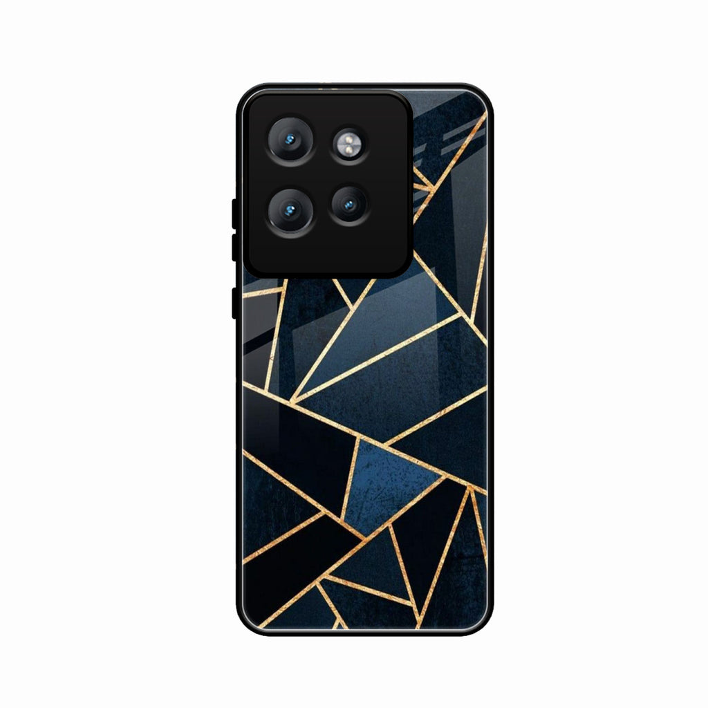 Midnight Gold Geometric Premium Glass Phone Case for Motorola Edge 50 Neo