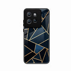 Midnight Gold Geometric Premium Glass Phone Case for Motorola Edge 50 Neo